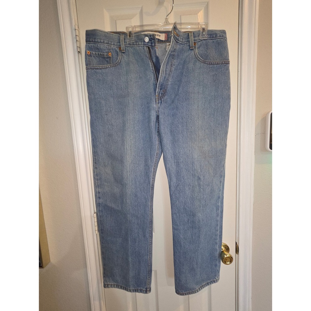 Levis 505 Regular Fit Jeans Mens 38x30 Medium Wash Blue Straight Leg Denim